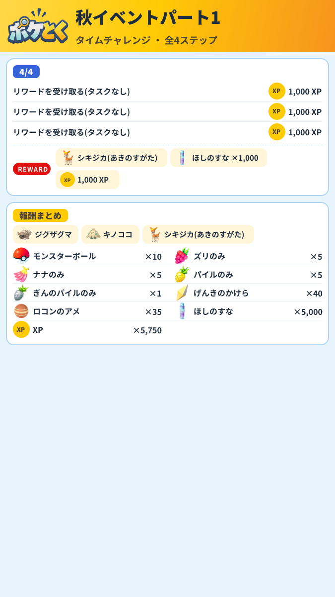 秋イベントパート1 タイムチャレンジ攻略のまとめ画像 (2/2)