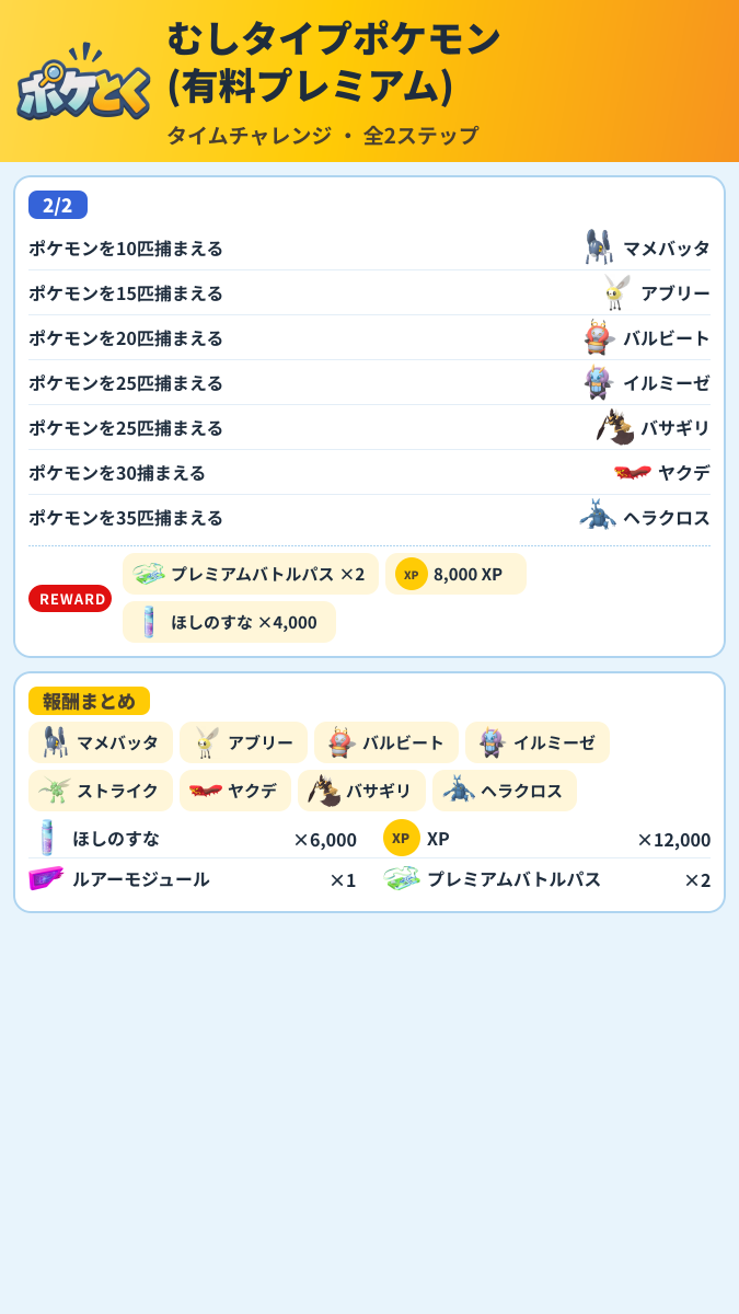 むしタイプポケモン(有料プレミアム) タイムチャレンジ攻略のまとめ画像 (2/2)