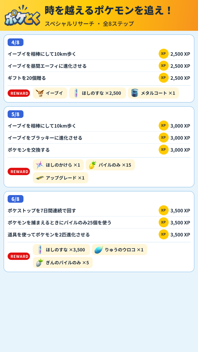 時を越えるポケモンを追え! スペシャルリサーチ攻略のまとめ画像 (2/3)