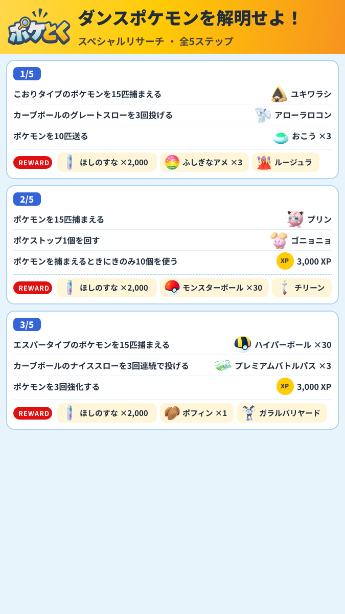 ダンスポケモンを解明せよ! スペシャルリサーチ攻略のまとめ画像 (1/2)