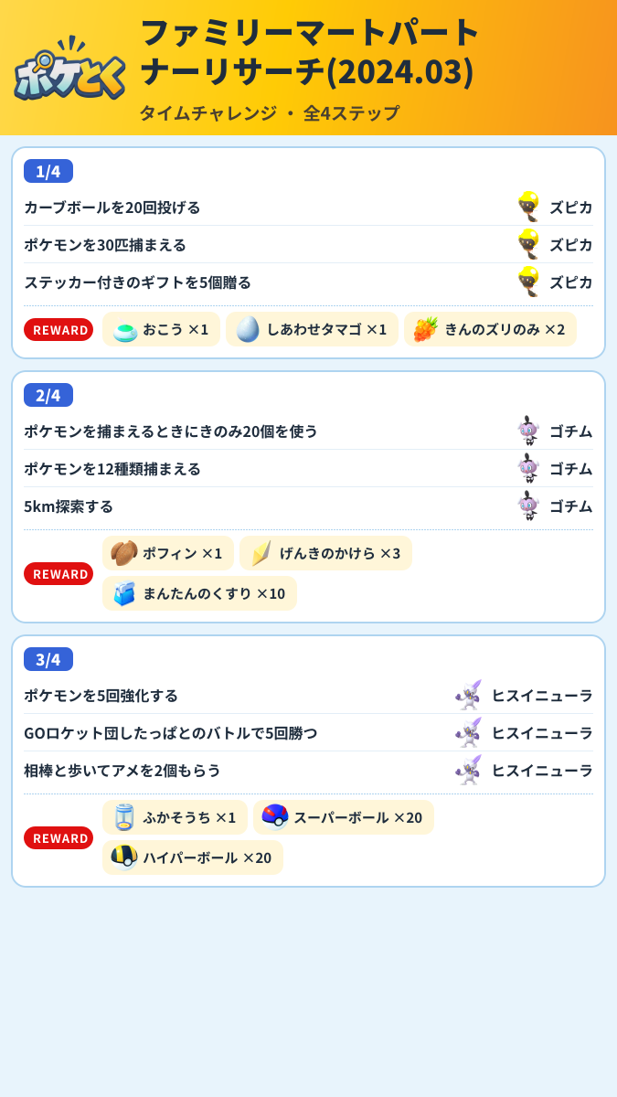 ファミリーマートパートナーリサーチ(2024.03) タイムチャレンジ攻略のまとめ画像 (1/2)