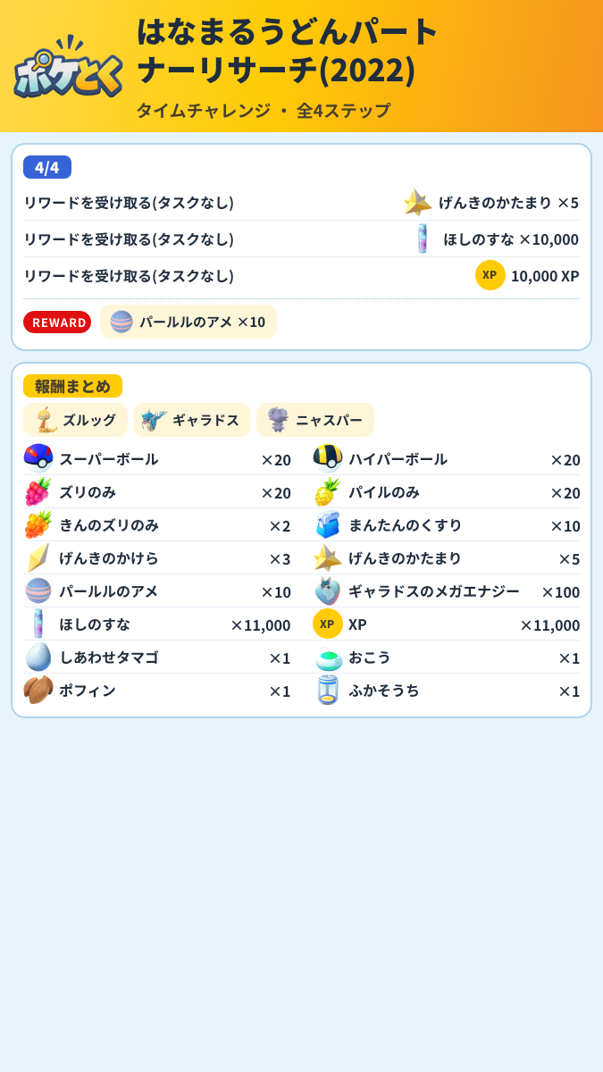 はなまるうどんパートナーリサーチ(2022) タイムチャレンジ攻略のまとめ画像 (2/2)