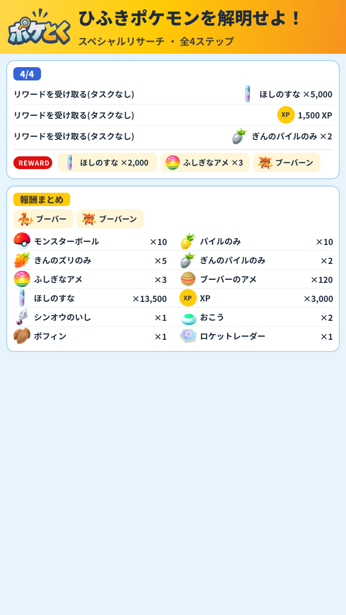 ひふきポケモンを解明せよ! スペシャルリサーチ攻略のまとめ画像 (2/2)