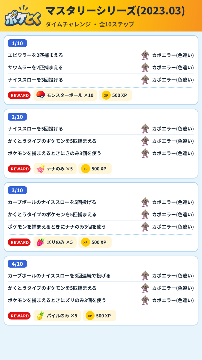 マスタリーシリーズ(2023.03) タイムチャレンジ攻略のまとめ画像 (1/3)