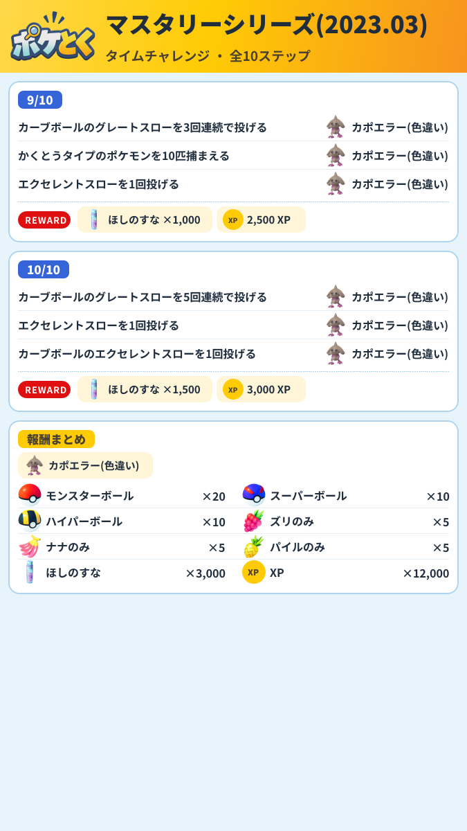 マスタリーシリーズ(2023.03) タイムチャレンジ攻略のまとめ画像 (3/3)