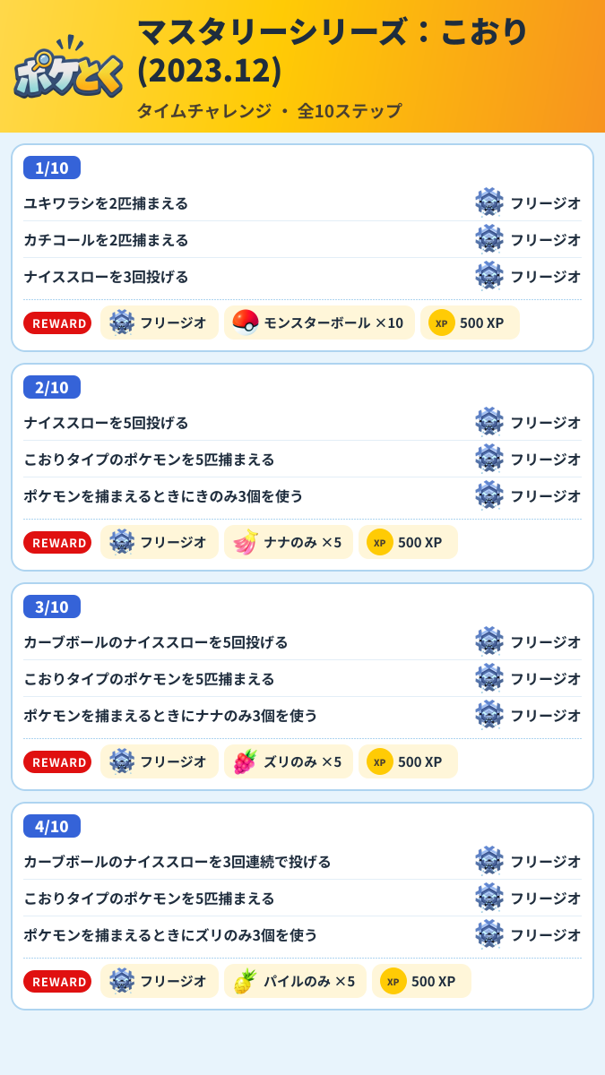マスタリーシリーズ:こおり(2023.12) タイムチャレンジ攻略のまとめ画像 (1/3)