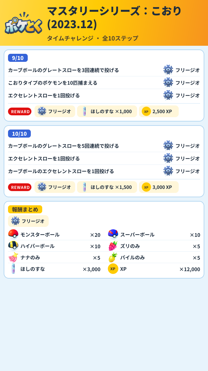 マスタリーシリーズ:こおり(2023.12) タイムチャレンジ攻略のまとめ画像 (3/3)