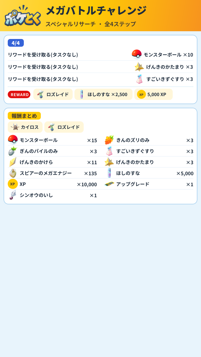 メガバトルチャレンジ スペシャルリサーチ攻略のまとめ画像 (2/2)