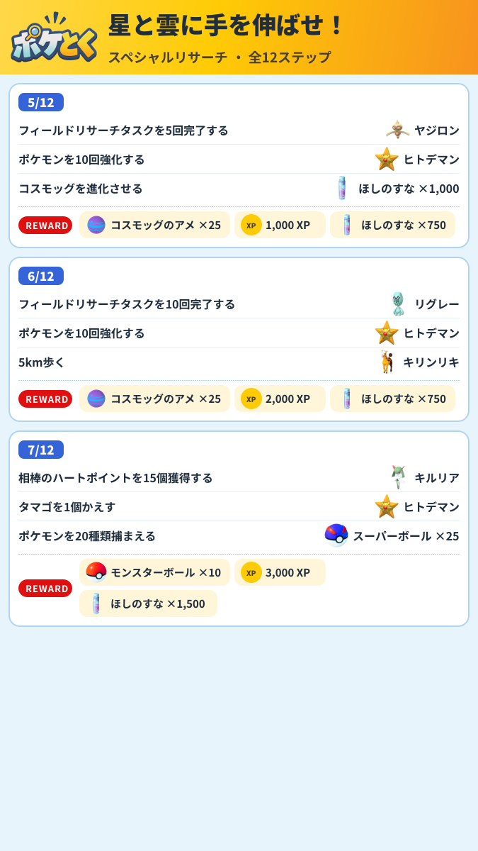 星と雲に手を伸ばせ! スペシャルリサーチ攻略のまとめ画像 (2/4)