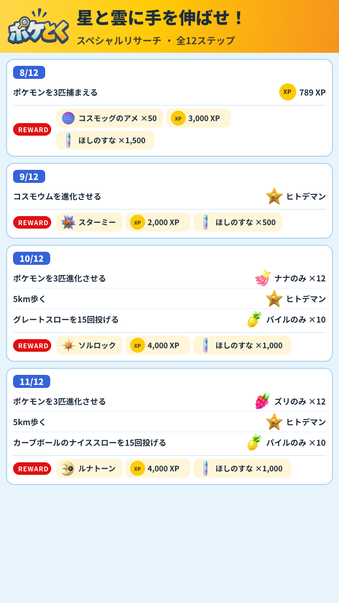 星と雲に手を伸ばせ! スペシャルリサーチ攻略のまとめ画像 (3/4)