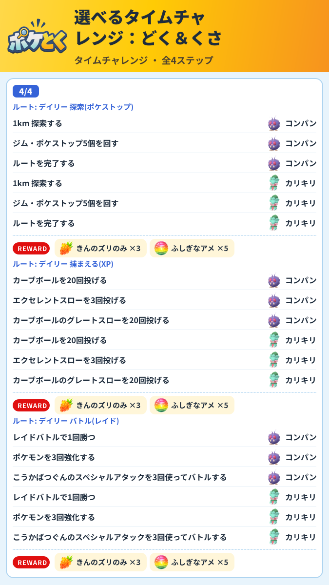 選べるタイムチャレンジ:どく&くさ タイムチャレンジ攻略のまとめ画像 (4/6)