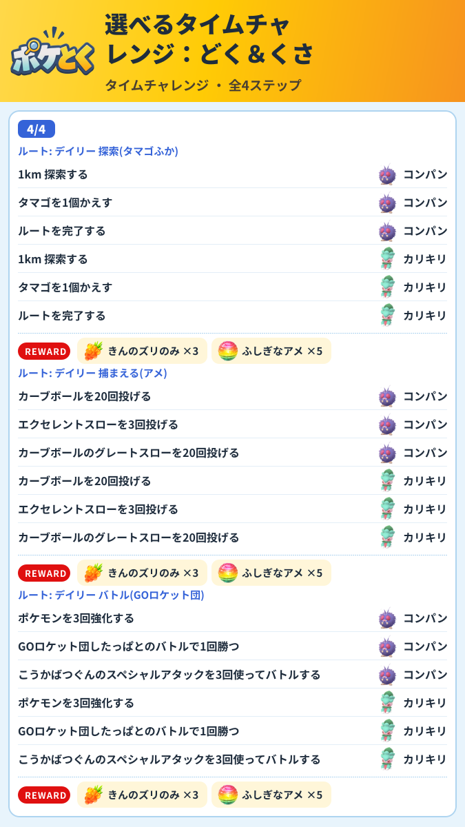 選べるタイムチャレンジ:どく&くさ タイムチャレンジ攻略のまとめ画像 (5/6)