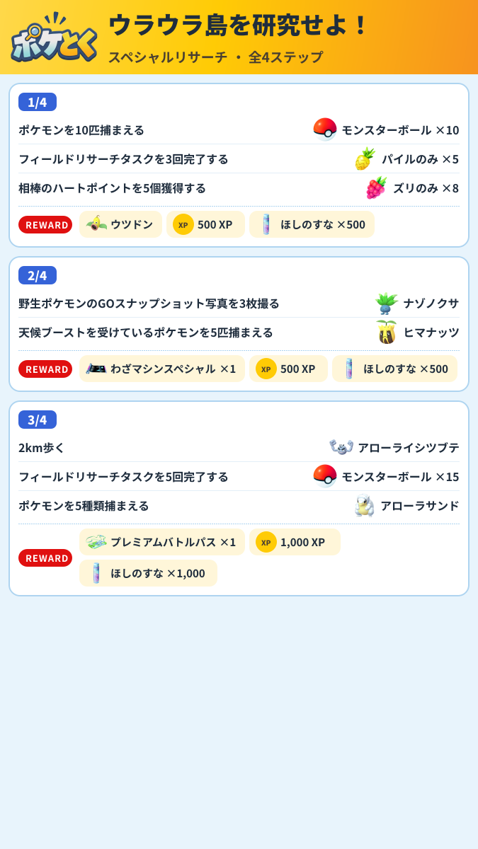 ウラウラ島を研究せよ! スペシャルリサーチ攻略のまとめ画像 (1/2)